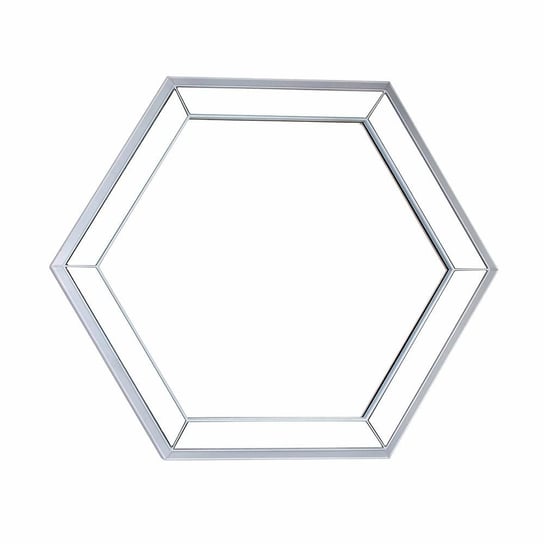 Lustro sześciokątne QUBUSS, srebrne, 57x49x2,5 cm QUBUSS