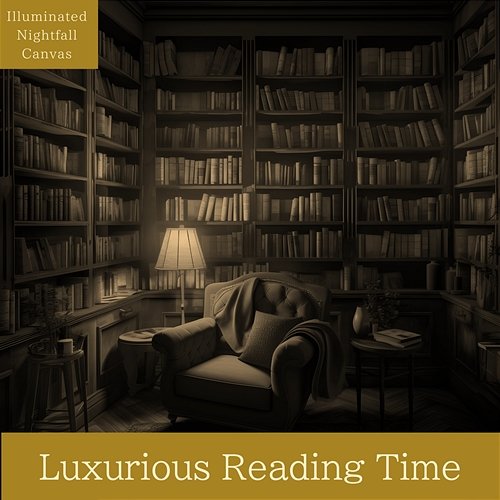 Luxurious Reading Time Illuminated Nightfall Canvas