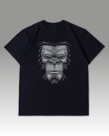 Luźna koszulka męska z Gorylem Gorilla Czarny M TeeLove