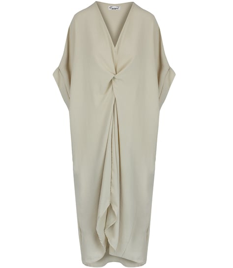Luźna sukienka oversize tunika z ozdobnym przodem CLEO Agrafka