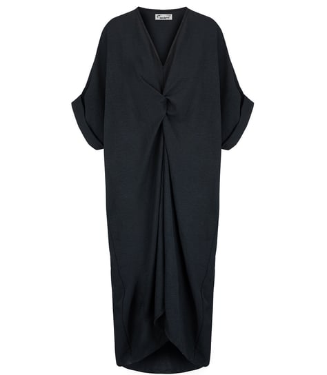 Luźna sukienka oversize tunika z ozdobnym przodem CLEO Agrafka