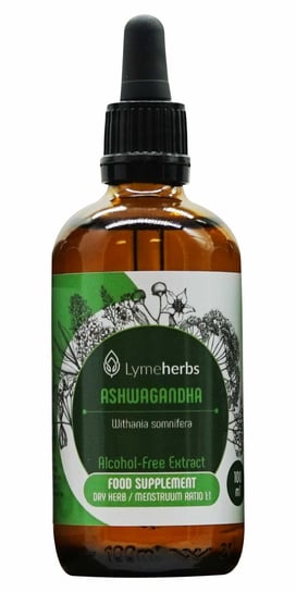 Lymeherbs, Ashwagandha ekstrakt bezalkoholowy 1:1, Suplement diety, 100ml Lymeherbs