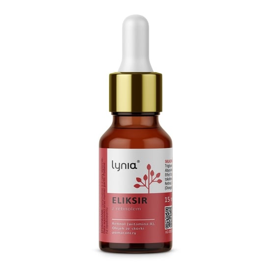 Lynia, eliksir z retinolem oraz olejkiem ze skórki pomarańczy, 15 ml Lynia