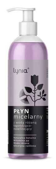 Lynia, płyn micelarny z wodą różaną oraz naturalną betainą, 200 ml Lynia