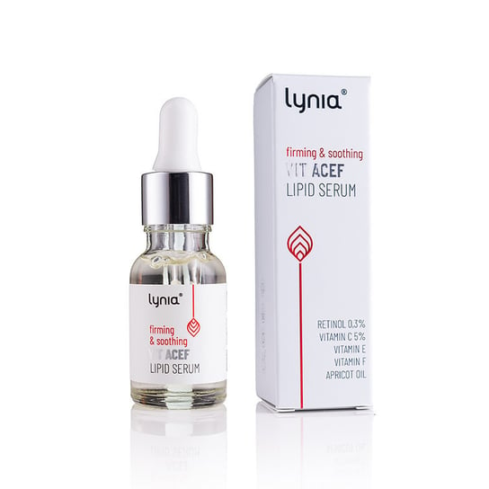 Lynia, Ujędrniająco-łagodzące serum lipidowe z witaminami A,C,E i F, 15ml Lynia