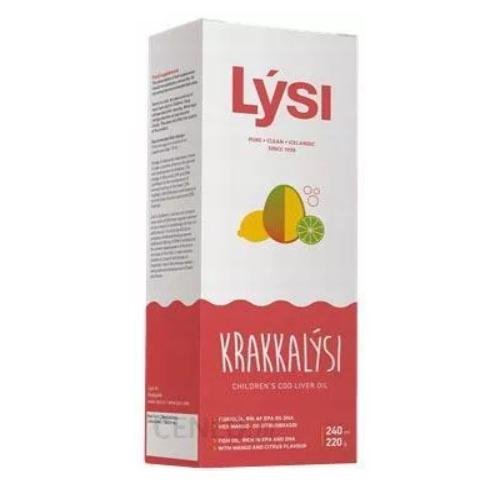 LYSI, Tran islandzki dla dzieci mango-limonka, 240ml Lysi