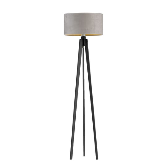 Lysne, Lampa stojąca do sypialni w stylu glamour Miami Velur, Szary ze złotym wnętrzem LYSNE