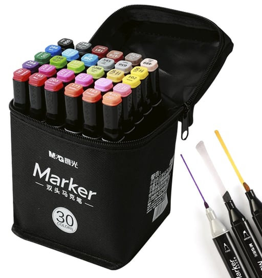 M&G, Zestaw markerów artystycznych alkoholowych dwustronnych, 30 kolorów MG