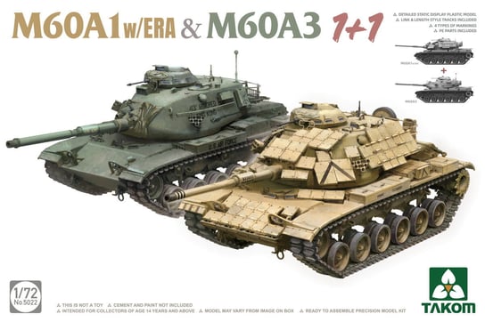 M60A1 w/ERA and M60A3 1:72 Takom 5022 Takom