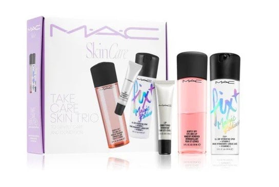 MAC SET Take Care Skin Trio:Makeup Remover +Spray+Vitamin C 100ml.+ Lip Conditioner MAC