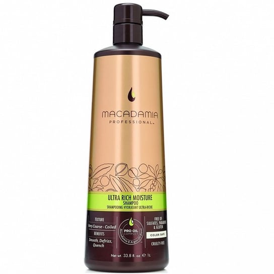 Macadamia Professional, Ultra Rich Moisture, szampon do włosów grubych, 1000 ml Macadamia Professional