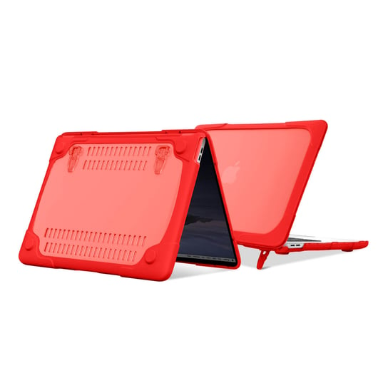 Macbook Pro 13'' 2020 twarde, pelne etui ochronne, konturowy silikon — czerwony Avizar
