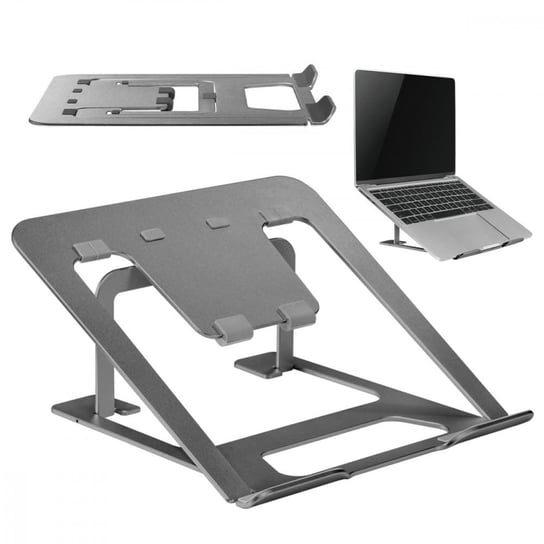 Maclean podstawka pod laptop aluminiowa ergo office er-416g szara Maclean