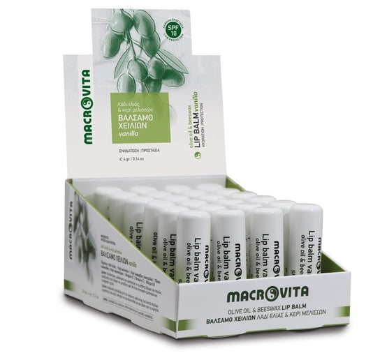 Macrovita, z bio-oliwą, Pomadka do ust z bio-składnikami SPF10 Natural, 4 g Macrovita