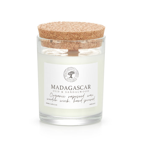 Madagascar - naturalna świeca rzepakowa, drewniany knot, bez ftalanów 200ml NihilNovi Studio