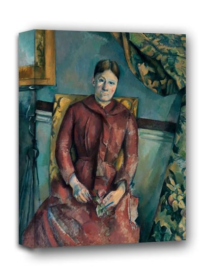 Madame Cézanne in a Red Dress, Paul Cézanne - obraz na płótnie 60x80 cm Galeria Plakatu