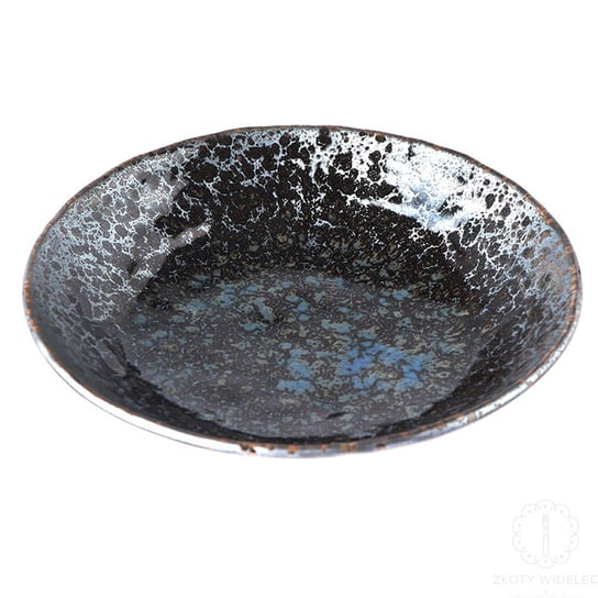 Made in Japan Black Pearl czarno - srebrna miska na zupę 24 cm  900 ml. MIJ Made in Japan