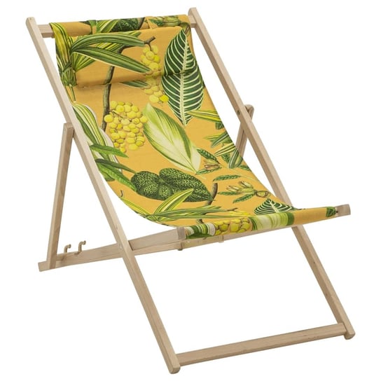 Madison Drewniany leżak plażowy La Grave, 55x90x87 cm, żółty Madison