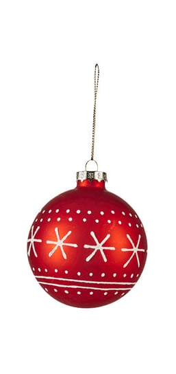 Magic Christmas, Bombka z wzorem, czerwona,  8 cm Empik