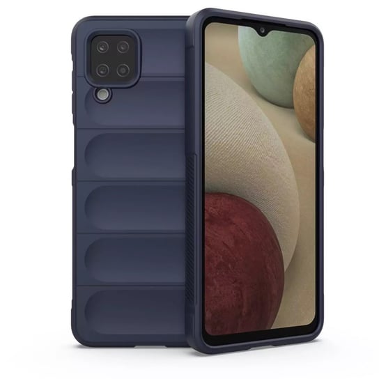 Magic Shield Case etui do Samsung Galaxy A12 elastyczny pancerny pokrowiec ciemnoniebieski 4kom.pl