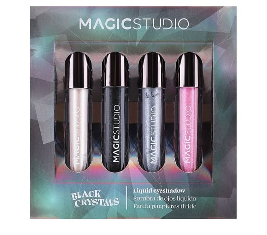 Magic Studio, Black Crystals, Zestaw płynnych cieni do powiek, 4 szt. Magic Studio