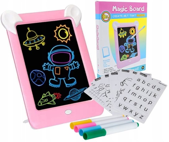Magiczna tablica znikopis do rysowania dla dzieci x114 - różowy elektrostator