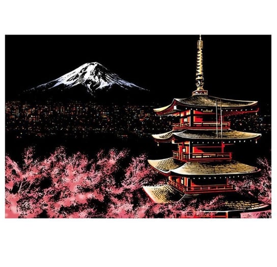 Magiczna Zdrapka Dumna Góra Fuji - Japonia 40x28 cm Moments