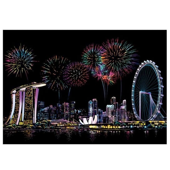 Magiczna Zdrapka Panorama Singapuru 40x28 cm Moments