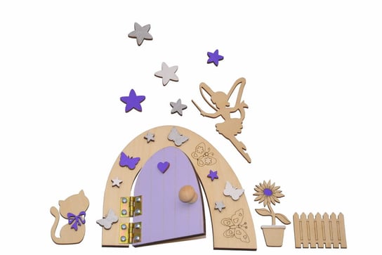 Magiczne drzwi wróżki - lawendowy zestaw do pokoju dziecięcego. Zabawki Sensoryczne