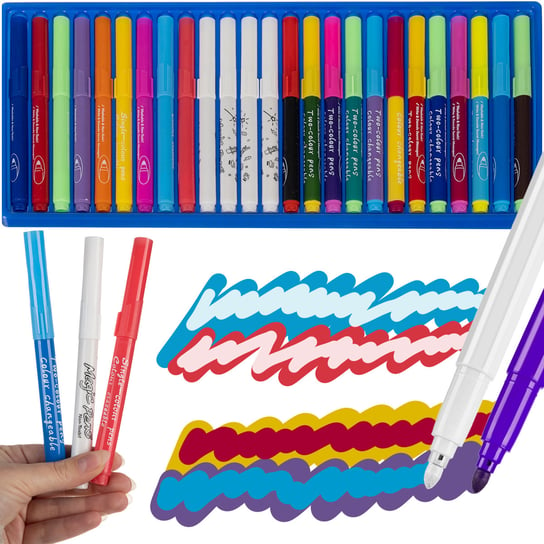 Magiczne Pisaki Flamastry Zmieniające Kolor Markery do Rysowania Mazaki x25 Iso Trade