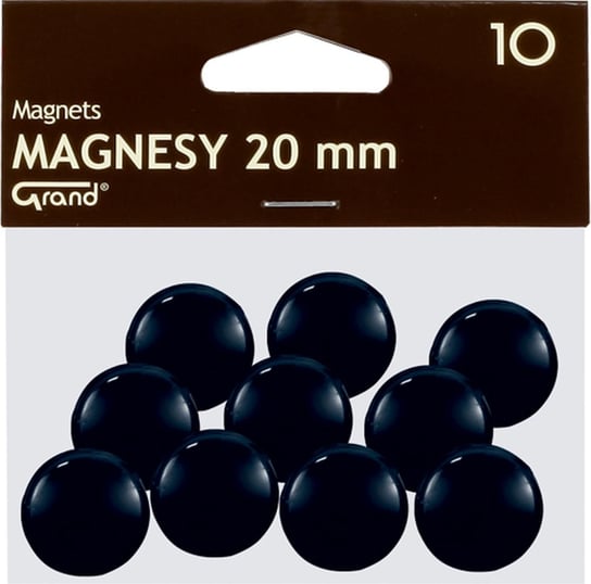 Magnesy 20 mm czarne 10 sztuk Grand