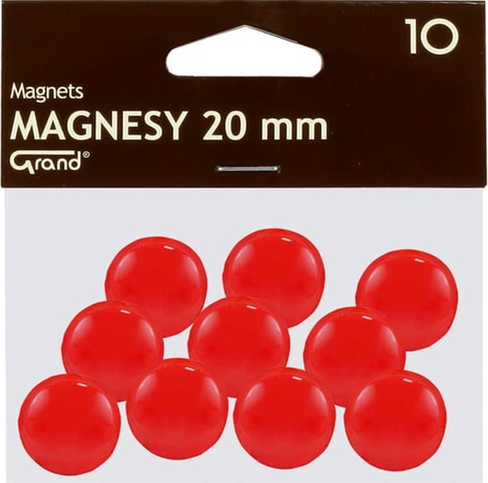 Magnesy 20 mm czerwone 10 sztu Grand