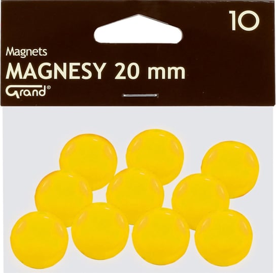 Magnesy 20 mm żółty 10 sztuk Grand