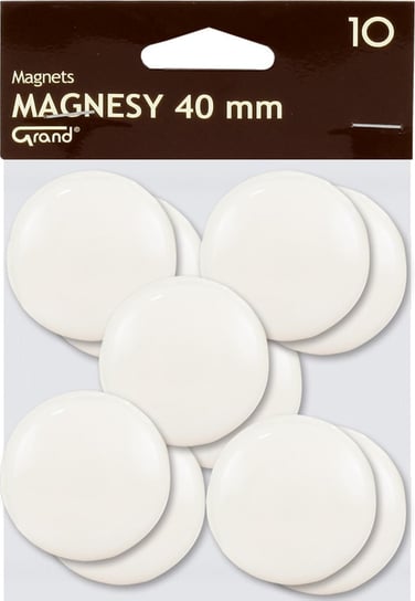 Magnesy 40 mm białe 10 sztuk Grand