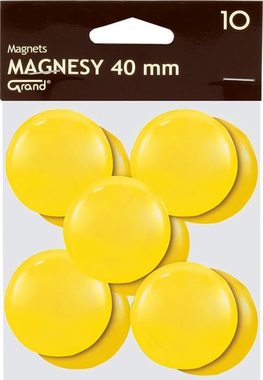 Magnesy 40 mm żółte 10 sztuk Grand