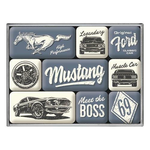 Magnesy (9szt) Ford Mustang Boss Nostalgic-Art Merchandising Gmb