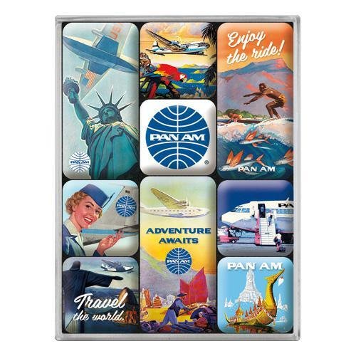 Magnesy (9szt) Pan Am Travel World Nostalgic-Art Merchandising Gmb