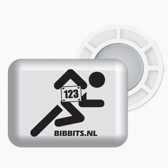 Magnesy BibBits - biegacz / biały BibBits