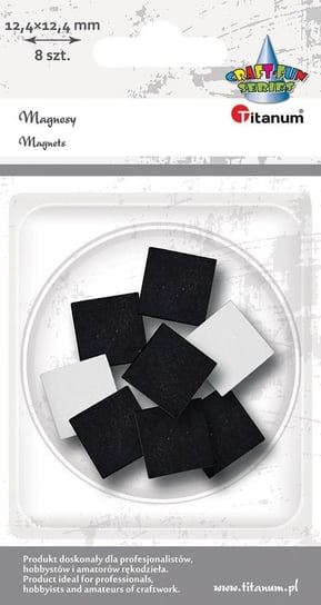 Magnesy kwadraty samoprzylepne 1,2cm 8 szt Titanum Titanum