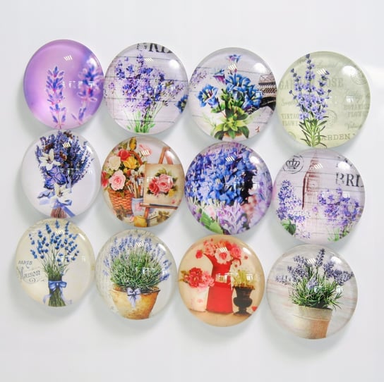 Magnesy na lodówkę do tablic szklane lawenda kwiat Midex