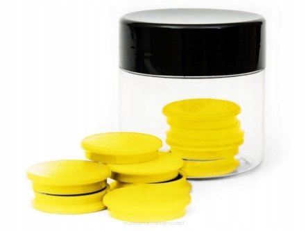 Magnesy okrągłe, żółte, 20 mm, 20 sztuk TRES