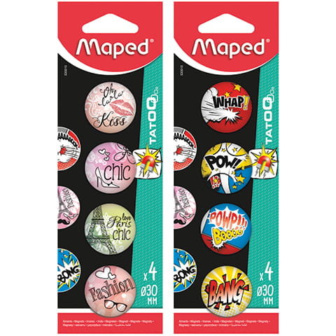 MAGNESY  TATOO 30 MM MIX WZORÓW 4 SZT, BLISTER 530010 Maped Maped