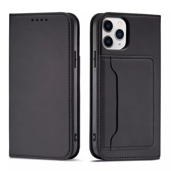 Magnet Card Case etui do iPhone 12 Pro pokrowiec portfel na karty kartę podstawka czarny 4kom.pl