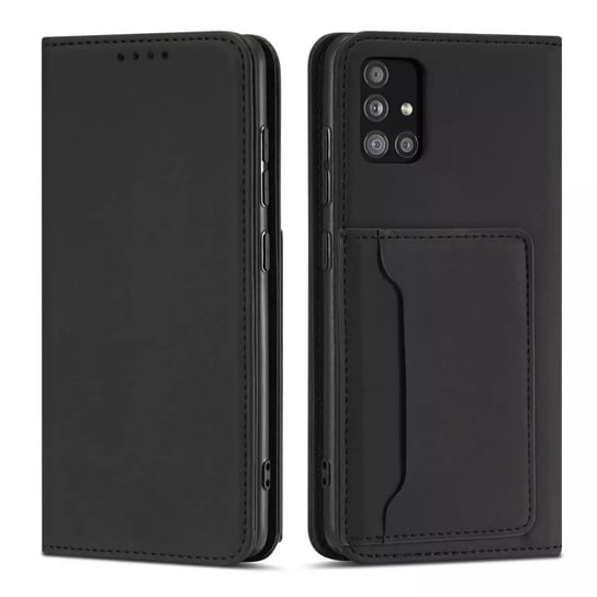 Magnet Card Case etui do Samsung Galaxy A52 5G pokrowiec portfel na karty kartę podstawka czarny 4kom.pl