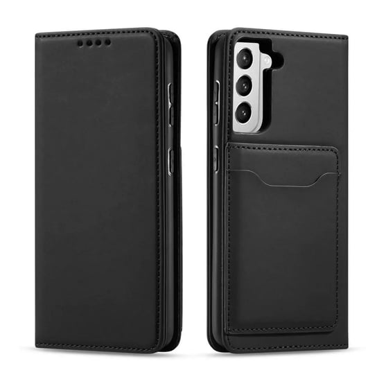Magnet Card Case etui do Samsung Galaxy S22 pokrowiec portfel na karty kartę podstawka czarny 4kom.pl