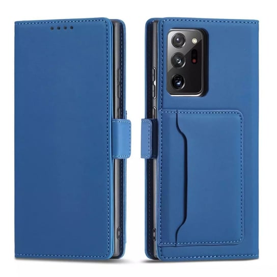 Magnet Card Case etui do Samsung Galaxy S22 Ultra pokrowiec portfel na karty kartę podstawka niebieski 4kom.pl