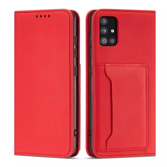 Magnet Card Case etui do Xiaomi Redmi Note 11 Pro pokrowiec portfel na karty kartę podstawka czerwony 4kom.pl