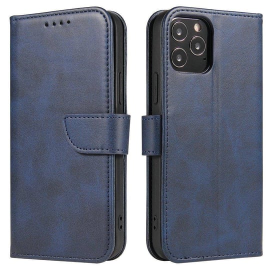 Magnet Case elegancki futerał etui pokrowiec z klapką i funkcją podstawki Xiaomi POCO X4 NFC niebieski Hurtel