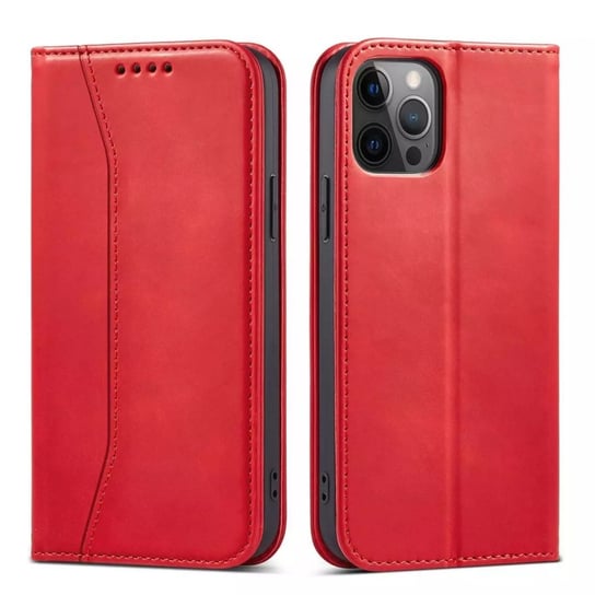 Magnet Fancy Case etui do iPhone 12 Pro Max pokrowiec portfel na karty kartę podstawka czerwony 4kom.pl