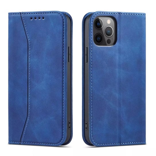 Magnet Fancy Case etui do iPhone 12 Pro Max pokrowiec portfel na karty kartę podstawka niebieski 4kom.pl
